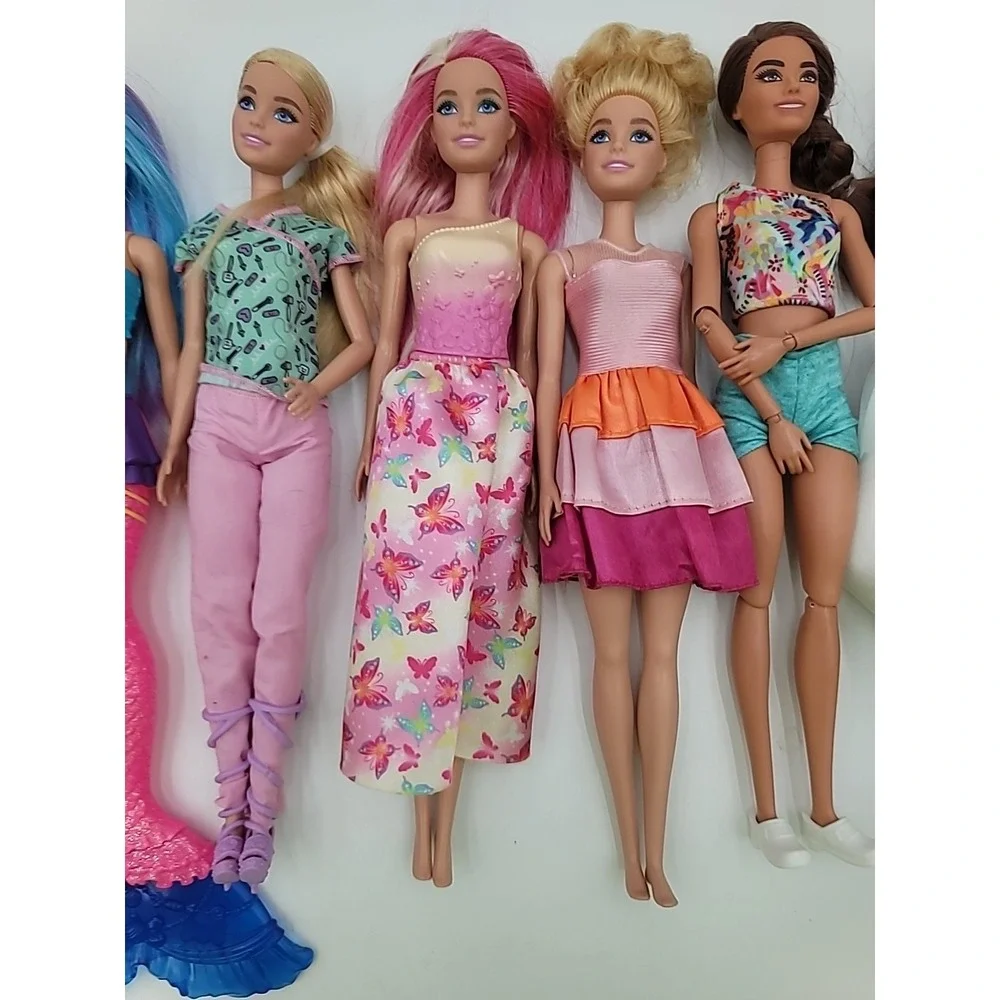 8 Various Barbie/other Fashion Doll Mixed Lot 2013 Anna Ken Mermaid African Amer